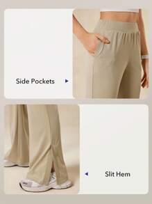 OutZeal Cool Touch Side Slits Straight Leg Sunproof Pants Side Pockets Daily Vacation Summer - Khaki - View 4