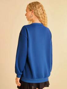 CAJUNI Vacation Casual Summer Tropical Parrot & Plant Print Crew Neck Long Sleeve Hoodie In Fall/Winter - Multicolor - View 2