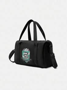 HARRY POTTER X SHEIN Women's Fashion Snake Print Handbag For Work - Black - View 2