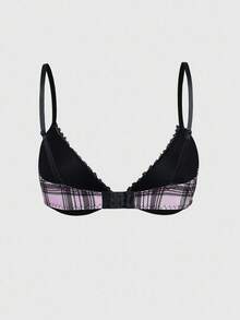 ROMWE J-Fashion Y2K Plaid Frilled With Underwire Bralette For Women - Multicolor - View 3