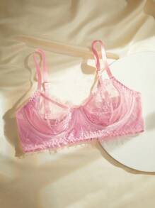 Charlaine 女士对比色蕾丝时尚内衣文胸