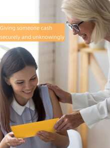 SHEIN 1PC/40Pcs Cash Envelopes, 3.2x6.6 Inch Cash Envelopes, Brown Kraft Money Saving Envelopes, Key Envelopes For Coins, Checks, Gift Cards And Tickets Back To School - Yellow - View 3