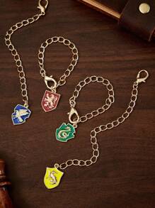 HARRY POTTER X SHEIN 4 Pcs Fashionable Zinc Alloy Movie Cup Name Tag Charms, & & , Cup Handle Accessories Personalized Keychain Pendant, Suitable For Mugs, Water Bottles, Office, Home, Birthday Party,Valentine's Day, Back To School