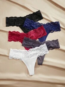 Charlaine Charlaine 5pack Floral Lace Thong, Sexy Lingerie