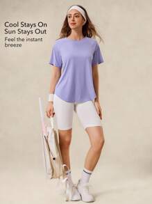 OutZeal Tee-shirt de maille de protection UV fraîche pour femmes, idéal pour la randonnée et le camping extérieur - Prune - Voir 3