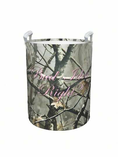 ROMWE Goth 1pc One Foldable And Fashionable -Style Laundry Hamper,Dirty Clothes Basket, It Is Suitable For Home Storage, As A Laundry Basket, And For Outdoor Travel Packing. An Essential Item For The Home,Home Decor