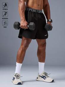 Manfinity Sport Polished شورتات رياضية غير رسمية للرجال مزينة بشريط حرفي