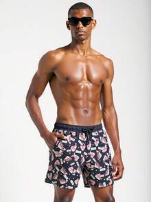 Surfspeed Men's Casual Loose Drawstring Waist Beach Shorts, Suitable For Vacation Men Lounge Shorts Men Pajamas Pants - Multicolor - View 3