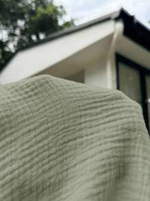 SHEIN EZwear Pantalones anchos casuales de color verde oliva con cordón y bolsillos para mujer de talla grande - Verde Oliva - Ver 5