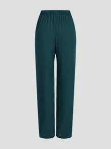 TaskEZ Bộ đồng phục: Áo cánh ngắn tay cổ chữ V may đo và quần ống đứng ống đứng có dây rút, Bộ đồ phẫu thuật - màu xanh lá - Xem 5