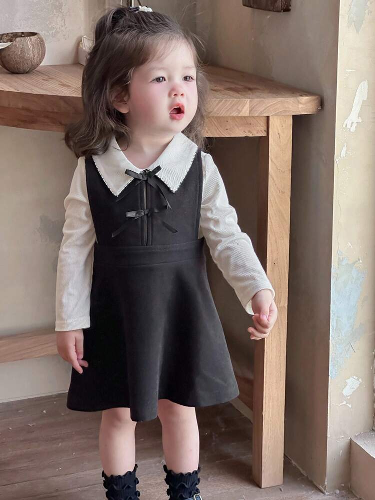 Baby Girl Elegant & Versatile Solid Color Sleeveless Dress Fall,Winter Toddler Girls Clothes