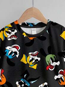 SHEIN 2pcs/Set Young Boy Casual Simple Round Neck Short Sleeve Shorts Set, Suitable For Summer - White - View 5