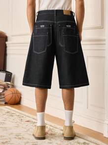 SWAVVY Casual Summer Men's Wide Leg Denim Shorts - Royal Blue - View 1