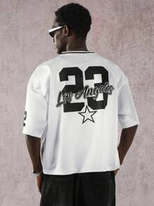 PAVTROS 亮面面料宽松短款男士T恤 - 白色 - 查看 3