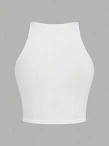 SHEIN EZwear Bộ 4 áo ba lỗ nữ thường ngày, họa tiết kẻ sọc và da báo, áo ôm vừa vặn đa năng, thích hợp mặc ở sân bay, trở lại trường, áo mùa hè - Nhiều màu - Xem 4