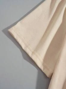 Manfinity Dauomo Men Simple Printed Round Neck Short Sleeve T-Shirt For Summer - Apricot - View 5