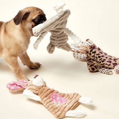 PETSIN Đồ chơi nhồi bông hình động vật sáng tạo cho chó, có âm thanh sủa BB, trò chơi tương tác cho chó