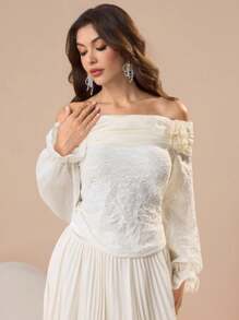 Modelyn Modische elegante Damenweste mit Spitzen-Patchwork - Weiss - Übersicht 5