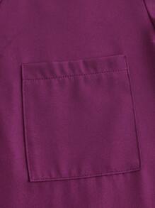 TaskEZ 制服套装：V 领短袖修身衬衫、抽绳直筒休闲裤、手术服套装 - 紫丁香色 - 查看 6