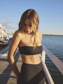 Aralina Leisurewear Rib Bandeau And Short Active Workout Two Pieces Set