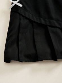 SHEIN Explorewe 1pc Girls Side Ruffle Butterfly Pleated Skirt, Versatile Daily & Outdoor Wearing, Spring/Autumn Fall Winter