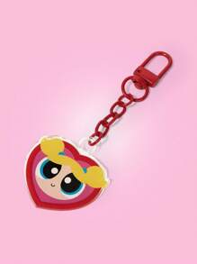 THE POWERPUFF GIRLS X SHEIN 心形气泡图案亚克力钥匙扣 - 彩色 - 查看 2