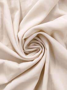 SHEIN LUNE Plus Size Stand Collar Double Stripe Contrast Color Ruffle Trim Cuff Casual Long Sleeve Shirt, Work & Outdoor Wear Fall Cloth For Women - Apricot - View 9