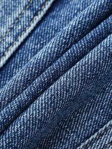 Jeanoix 大码女式性感休闲街头时尚低腰铆钉下摆超短牛仔短裤，夏季 - 藍色 - 查看 12