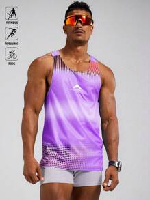 Manfinity Sport Polished 男士夏季透气拼色圆领宽松运动背心健身上衣健身房上衣透气