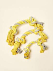 PETSIN Juguete para perro de cuerda de algodón con nudo y hueso, compañero que alivia el estrés, juego interactivo para perros