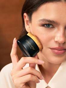 HARRY POTTER X SHEIN 1pc Logo Printed Gold Foil Blush Brush, Curved Bristles Won't Clump, Quick Application, Lightweight Makeup, Easy Storage, Dust-Proof, Portable - Black - View 5