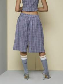 COUREZ Unisex Textur Karoboxershorts/Y2K Ausgeh-Outfits Damen Sommerkleidung Streetwear