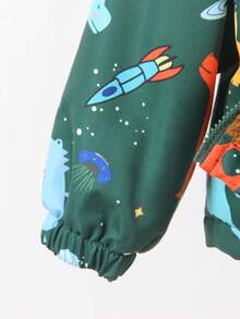 Young Boys Cute Dinosaur Pattern Thermal Fleece Lined Hooded Jacket,Warm Outerwear For Autumn,Spring And Winter,Suitable For Outdoor,School And Home - Multicolor - View 6