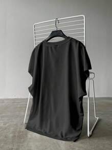 Claim Dot Camiseta de tirantes casual de unicolor con efecto desgastado para hombre, oversize, camiseta de verano oversize para hombre, camiseta holgada para hombre, camiseta de hombre con hombros caídos, camiseta de hombre con mangas recortadas