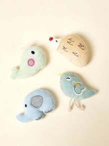 PETSIN 可爱动物造型毛绒猫玩具，柔软毛绒，互动性强，适合猫咪玩耍 - 彩色 - 查看 1