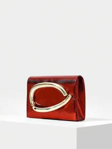 MOTF PREMIUM METALLIC DECOR PU LEATHER CLUTCH - Red - View 3