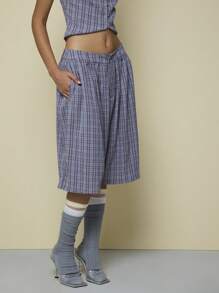 COUREZ Unisex Textur Karoboxershorts/Y2K Ausgeh-Outfits Damen Sommerkleidung Streetwear