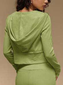 SHEIN Forever 21 女士纯色休闲保暖内衬连帽夹克