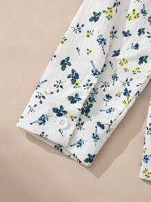 Souflis Souflis Girls 4-7 Years Vintage French Country Style 2pcs Set: Floral Textured Chiffon Shirt + Corduroy Suspender Skirt, Autumn Toddler Girl Outfit Set Girls Floral Print Shirt And Suspender Skirt Set 2pcs Toddler Girl Dress Set Little Girl Fall Outfits Baby Girl Corduroy Overall Dress 2 Piece Toddler Girl Clothes Little Girl Dressy Outfits Winter