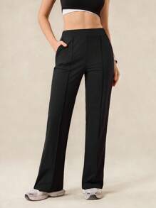 OutZeal Women Cool Touch Stretch Zipper Pocket Flared Black Sports Pants Daily Casual Fall Summer - Black - View 7