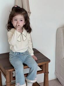 Dazy Kids 女婴休闲撞色长袖上衣，幼儿秋装