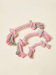 PETSIN Juguete para perro de cuerda de algodón con nudo y hueso, compañero que alivia el estrés, juego interactivo para perros