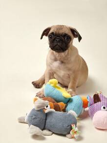 PETSIN Cute Animal Shaped Plush Dog Toy, Containing Sound Paper For Interactive Play With Dogs