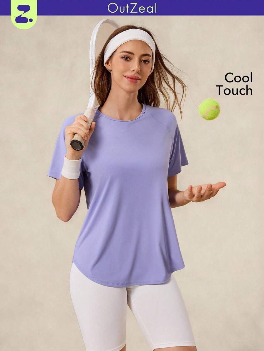 OutZeal Tee-shirt de maille de protection UV fraîche pour femmes, idéal pour la randonnée et le camping extérieur - Prune - Voir 1