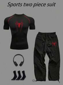 Manfinity Sport Corelite Herren Sport Set: Kurzarm T-Shirt und Shorts, geeignet als sommerliche Sportbekleidung für Läufe, Workouts, Gym-Outfit, atmungsaktiv