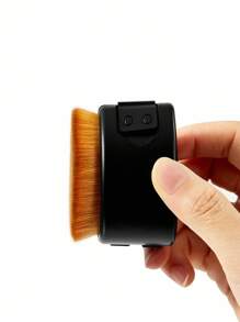 HARRY POTTER X SHEIN 1pc Logo Printed Gold Foil Blush Brush, Curved Bristles Won't Clump, Quick Application, Lightweight Makeup, Easy Storage, Dust-Proof, Portable - Black - View 13