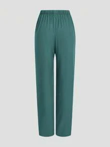 TaskEZ 制服套装：V 领短袖修身衬衫、抽绳直筒休闲裤、手术服套装