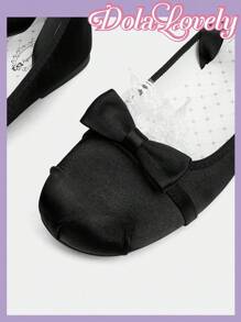 Dola Lovely 女士时尚黑色洛丽塔风格可爱平底鞋 - 黑色 - 查看 4