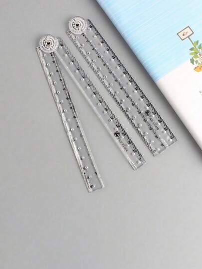 1 Creative Transparent Acrylic Folding Ruler Ruler Simple Scale Plastic Drawing Ruler