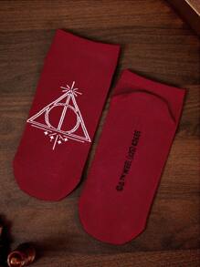 HARRY POTTER X SHEIN 6 đôi tất cổ ngắn mềm mại, thoáng khí, thấm mồ hôi dành cho nam thường ngày & Hedwig & Golden Snitch, tất ngắn nhiều màu sắc thời trang và dễ thương, mũi và gót được gia cố để tăng độ bền, phù hợp cho cả nam và nữ, Summer All-Match - Nhiều màu - Xem 11
